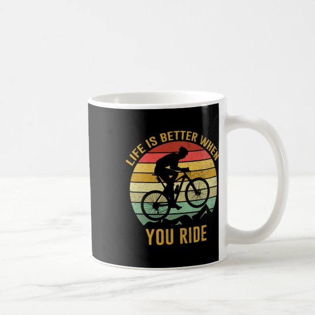 Caneca De Café A Vida É Melhor Quando Você Anda De Mountain Bike  (Direita)