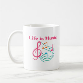 Caneca De Café A vida é música em um mug