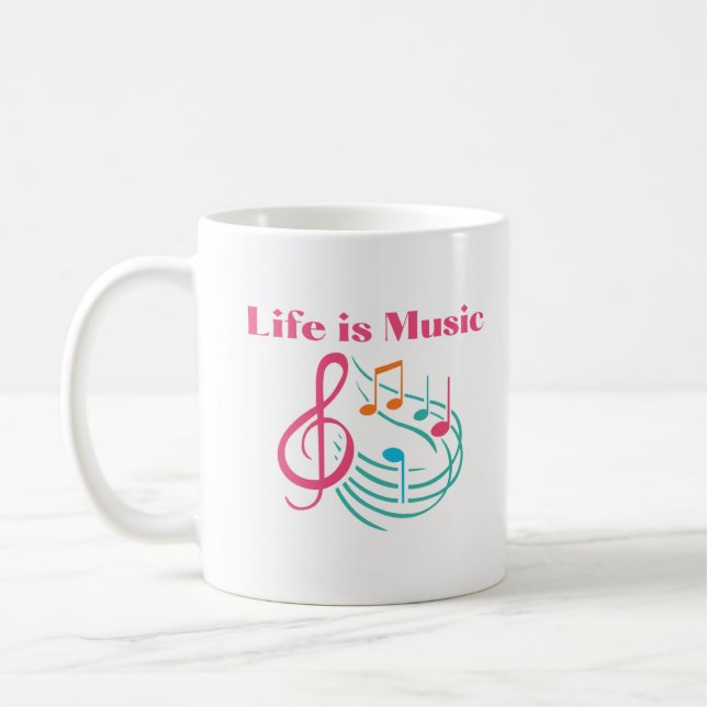 Caneca De Café A vida é música em um mug (Esquerda)