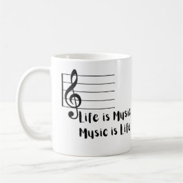 Caneca De Café A vida é música, música é vida