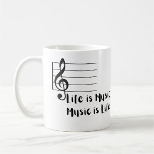 Caneca De Café A vida é música, música é vida