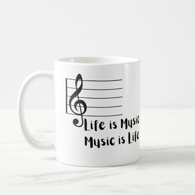 Caneca De Café A vida é música, música é vida (Esquerda)