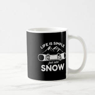 Caneca De Café A Vida É Simples Apenas Adicionar Snowboard 1