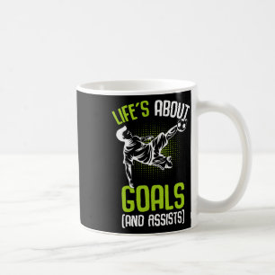 Caneca De Café A Vida é Sobre Metas Jogador de Futebol Meninos Cr