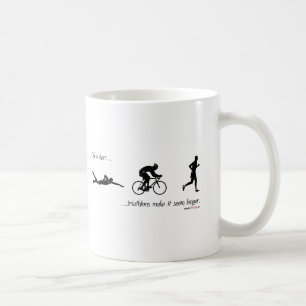 Caneca De Café A vida é… triathlons curtos fá-lo parecer mais