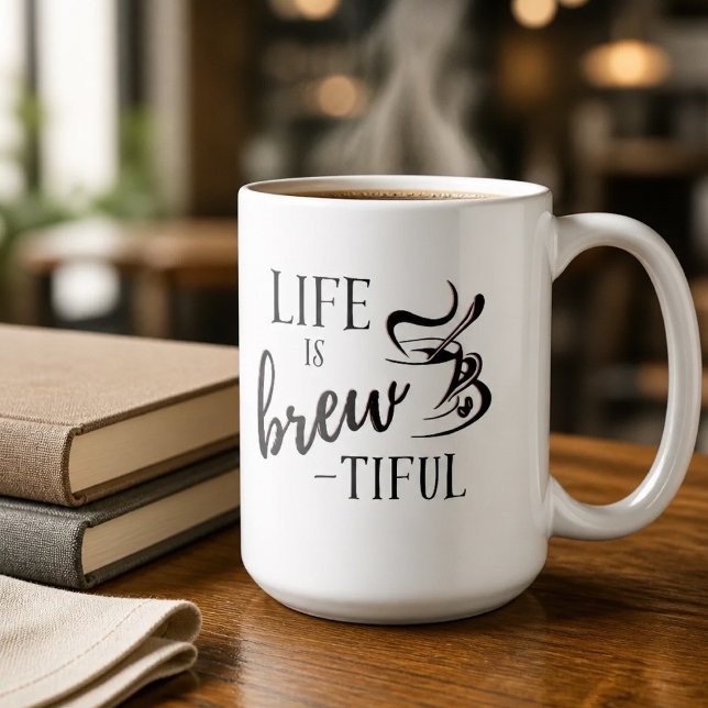 Caneca De Café A vida é um Café Belo Amantes do Café (Criador carregado)