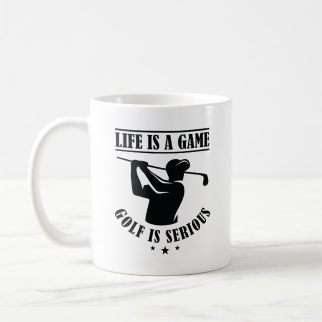 Caneca De Café A Vida É Um Golfe De Jogo É Sério (Esquerda)