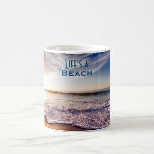 Caneca De Café A vida é um oceano tropical em praia