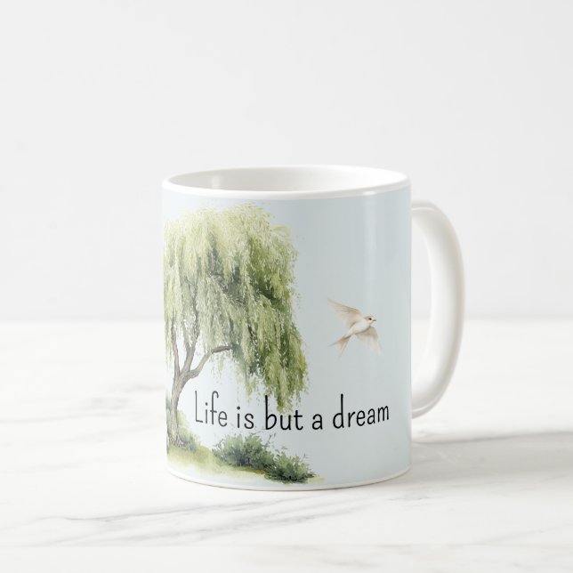 Caneca De Café A vida é uma árvore de sonho Pássaros (Frente Esquerda)