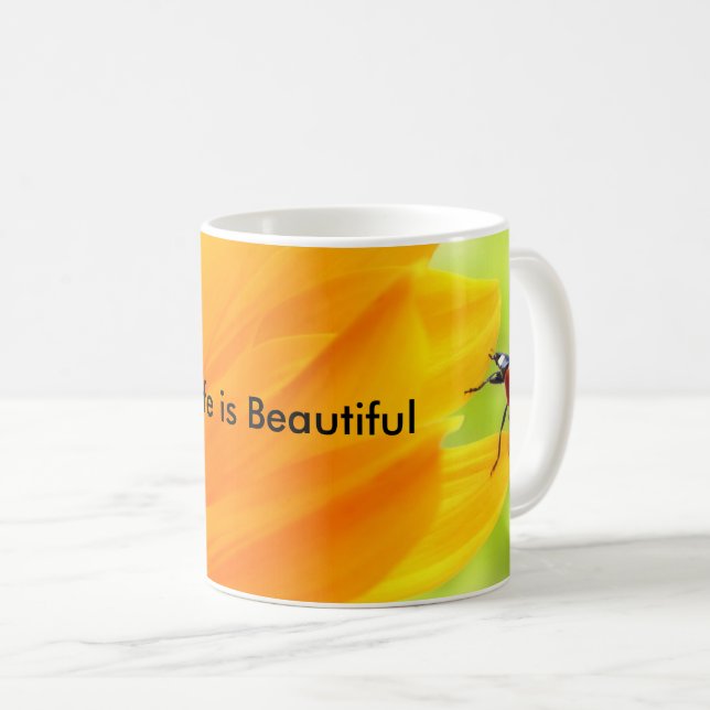 Caneca De Café A vida é uma bela motivação (Frente Esquerda)