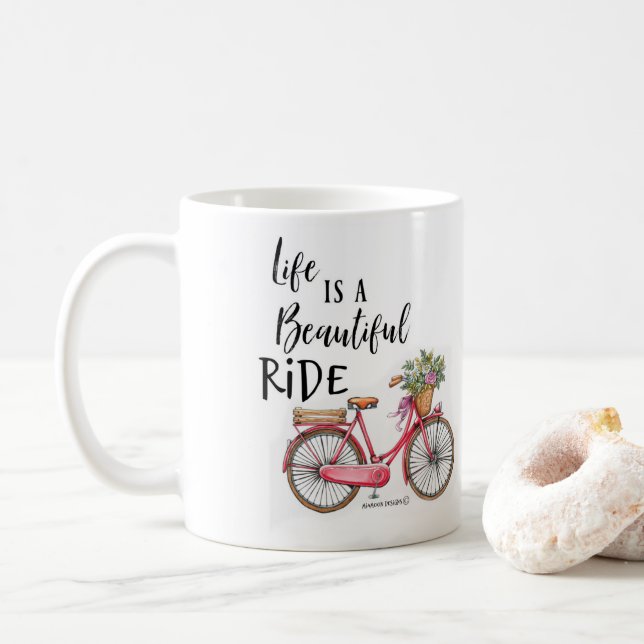 CANECA DE CAFÉ A VIDA É UMA LINDA CORRIDA. (Com Donut)