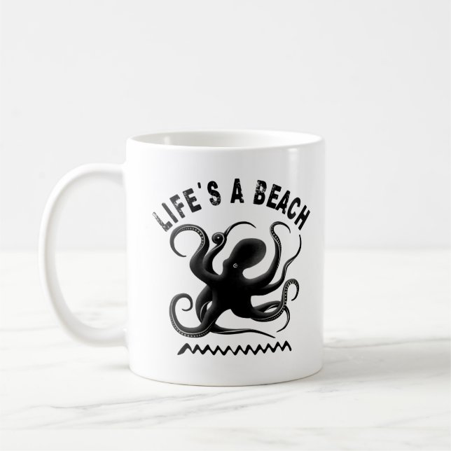 Caneca De Café A vida é uma praia - Design de citação de verão en (Esquerda)