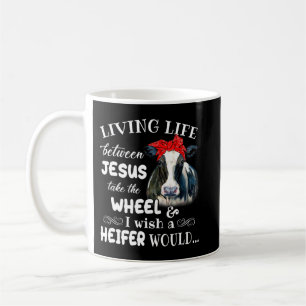 Caneca De Café A vida entre jesus leva o volante que eu desejo...