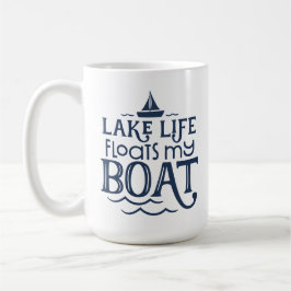Caneca De Café A vida no lago do marinho inunda o meu barco