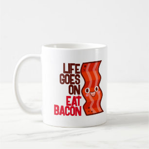 Caneca De Café A vida personalizável continua a comer camiseta de