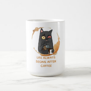 Caneca De Café a vida sempre começa depois do café