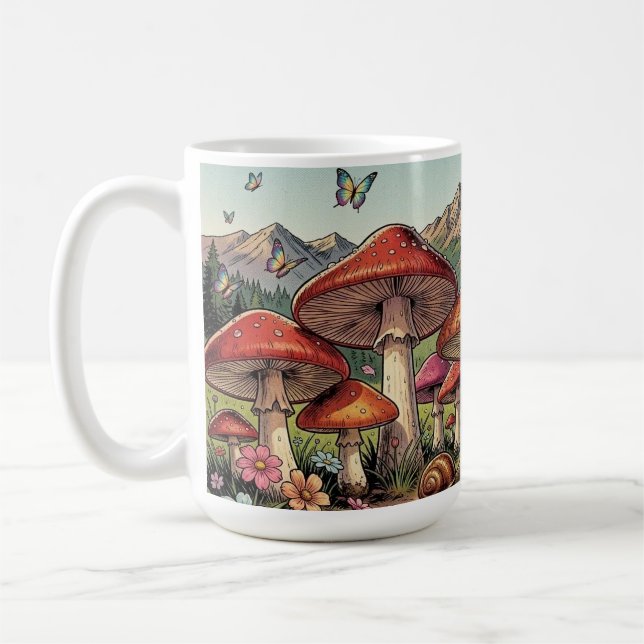 Caneca De Café A Vila dos Cogumelos Venenosos Sob as Montanhas (Esquerda)