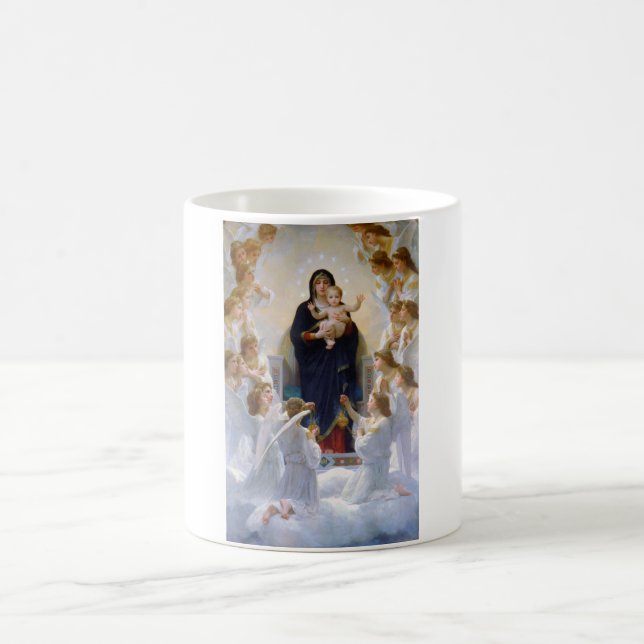 Caneca De Café A Virgem com Anjos, Bouguereau (Centro)