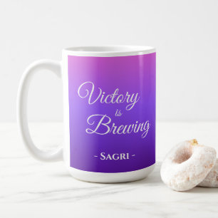 Caneca De Café A vitória é criar cristão roxo personalizado