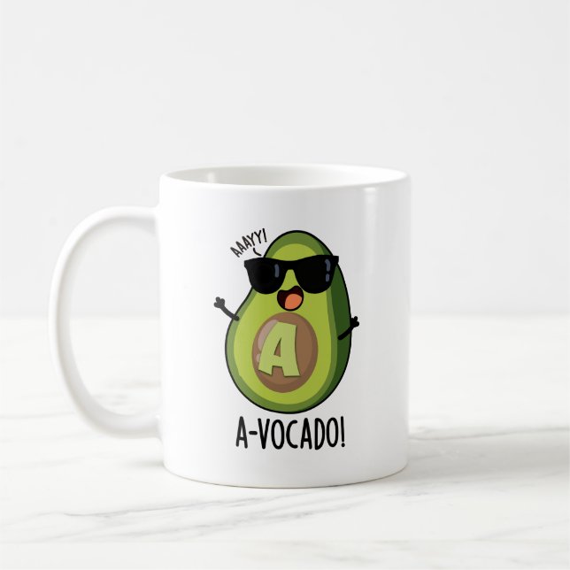 Caneca De Café A-vocado Funny Avocado Pun (Esquerda)