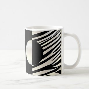 Caneca De Café A zebra listra a decoração preta & de prata à moda