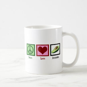 Caneca De Café Abacate do amor da paz frente e verso