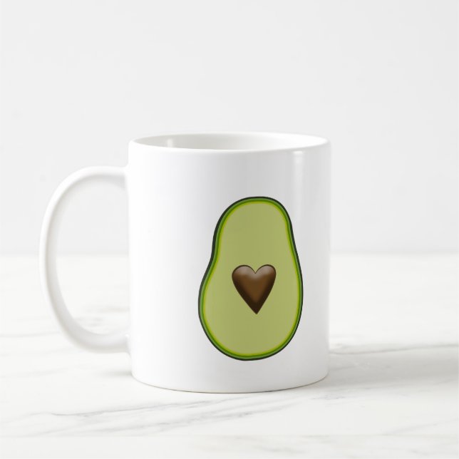 Caneca De Café Abacate Fruta Saudável para o Coração Personalizad (Esquerda)
