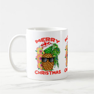 Caneca De Café Abacaxi do papai noel do Feliz Natal
