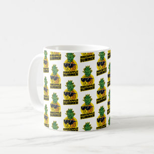 Caneca De Café Abacaxi Ensolarado: Vibrações de Verão com Óculos