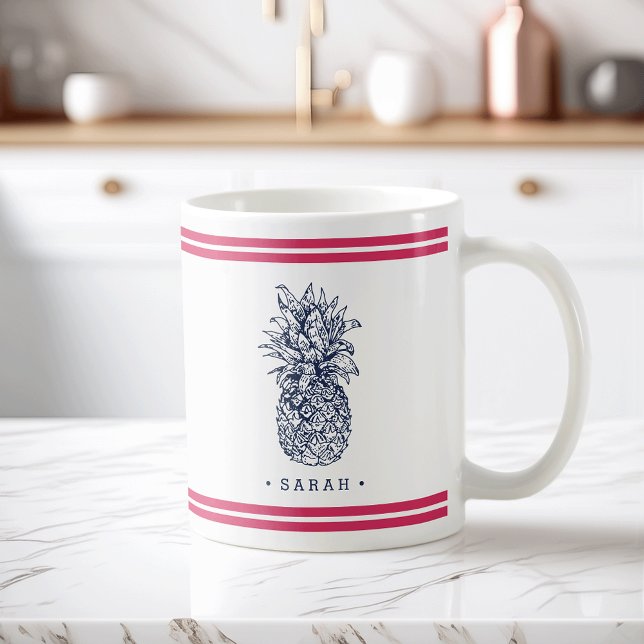 Caneca De Café Abacaxi | Personalizado (Criador carregado)