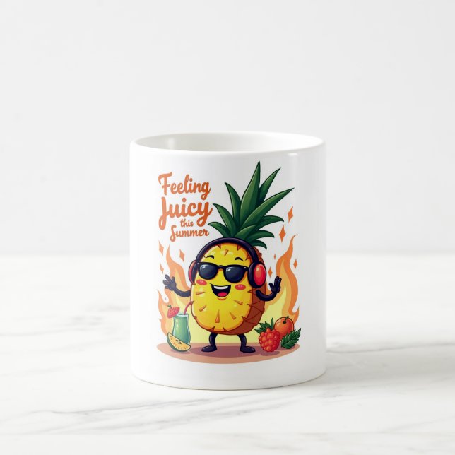 Caneca De Café Abacaxi tropical Verão Mug (Centro)