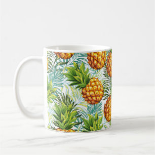 Caneca De Café Abacaxi. Um padrão perfeito. Prato floral de vindi