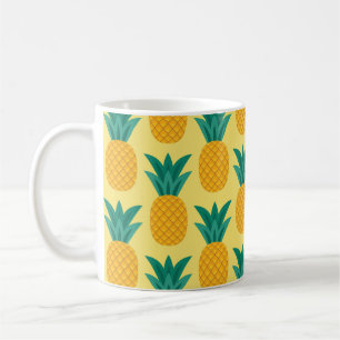 Caneca De Café Abacaxi Vintage: Frutífero Ataque De Padrão.