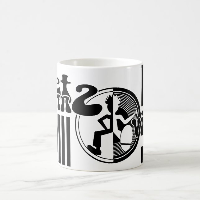 Caneca De Café Abaixe 2 músicas vinílicas mono mug (Centro)