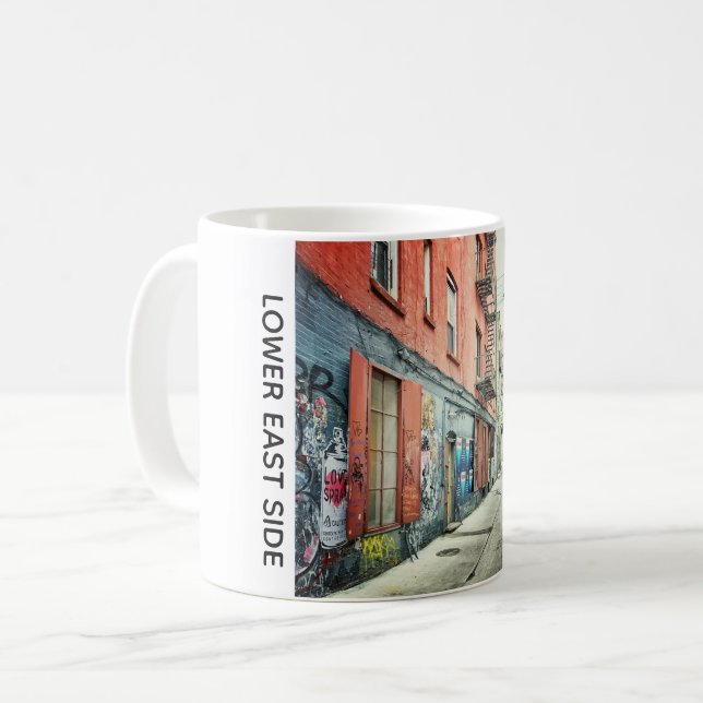 Caneca De Café Abaixe grafites da zona leste, Nova Iorque (Frente Esquerda)
