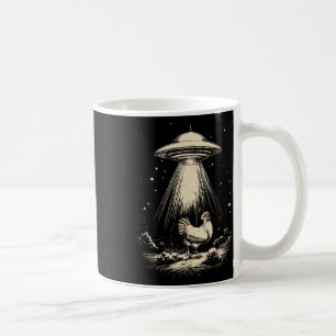 Caneca De Café Abdução de Frango OVNI Engraçado Feixe Alien Vinta