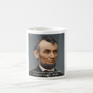 Caneca De Café Abe Lincoln & Citação Patriótica