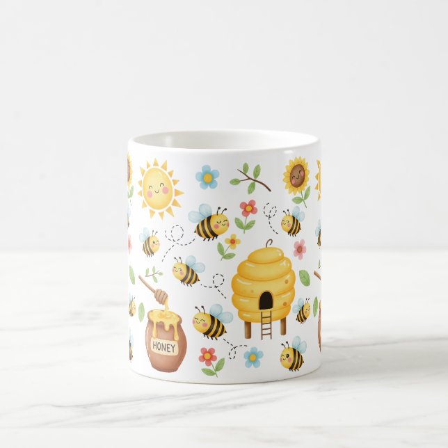 Caneca De Café Abeia Fofa e Colmeia (Centro)