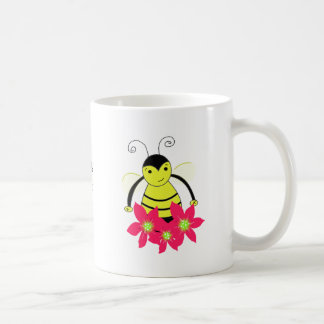 Caneca De Café Abeira Atarefada Caprichosa com Flores