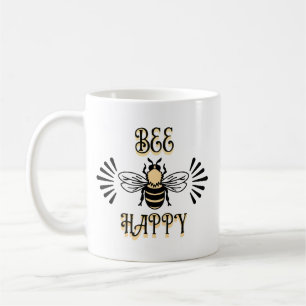 Caneca De Café Abeja Feliz   Cores Vintage Abelha Mel