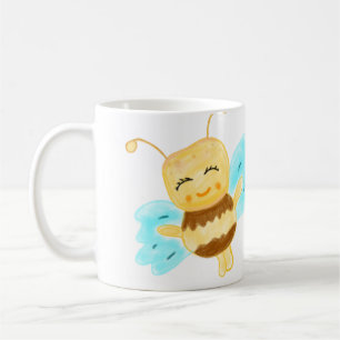Caneca De Café Abeja melífera amarela simples aquarela adicionar