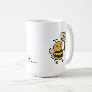 Caneca de Café "Abeja Positiva" Slogan Fofo de A
