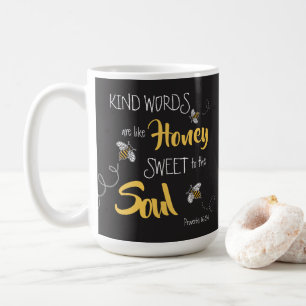 Caneca De Café Abejas Melíferas Palabras Amáveis Como Mel Moderno