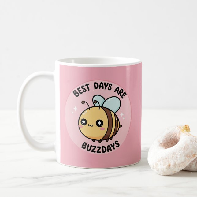 Caneca de Café Abelha – Abelha Bumblebee Fofo Kawa (Com Donut)