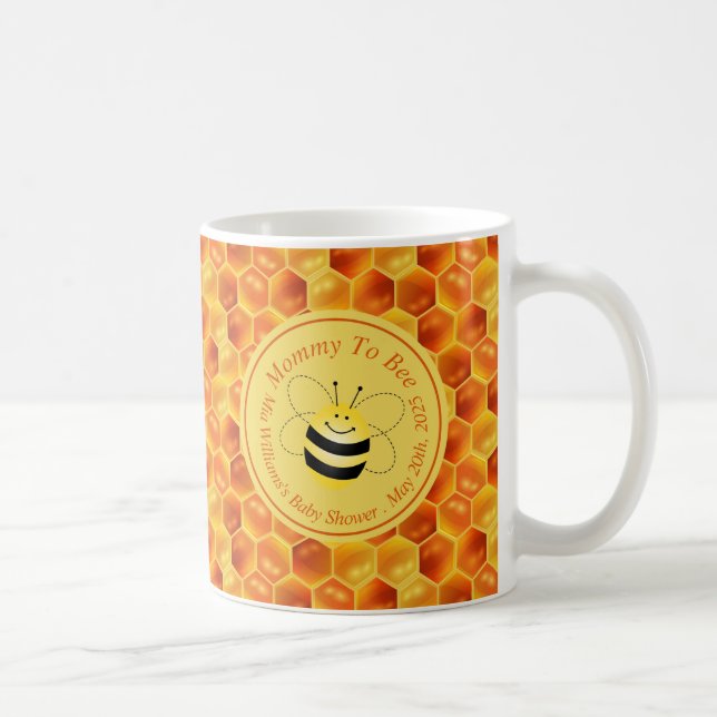 Caneca De Café Abelha Bonita, Chá de fraldas (Direita)