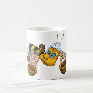 Caneca De Café Abelha Com Baldes