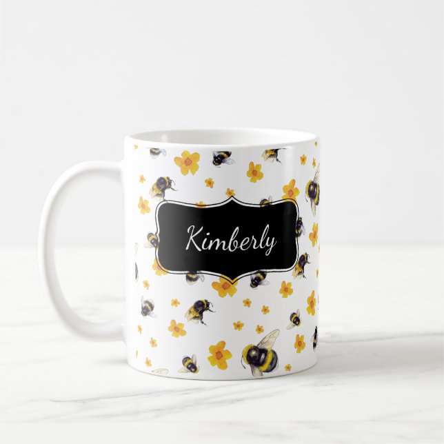 Caneca De Café Abelha de Bumble Personalizada (Esquerda)