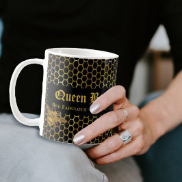 Caneca De Café Abelha Dourada Negra Moderna, Fabulosa Abelha Sua