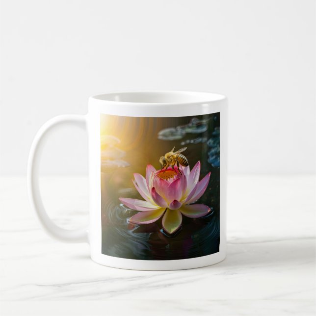 Caneca De Café Abelha na Flor de Lótus (Esquerda)