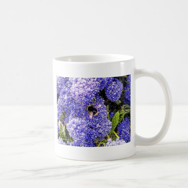 Caneca De Café Abelha Primavera de Ceanothus (Direita)